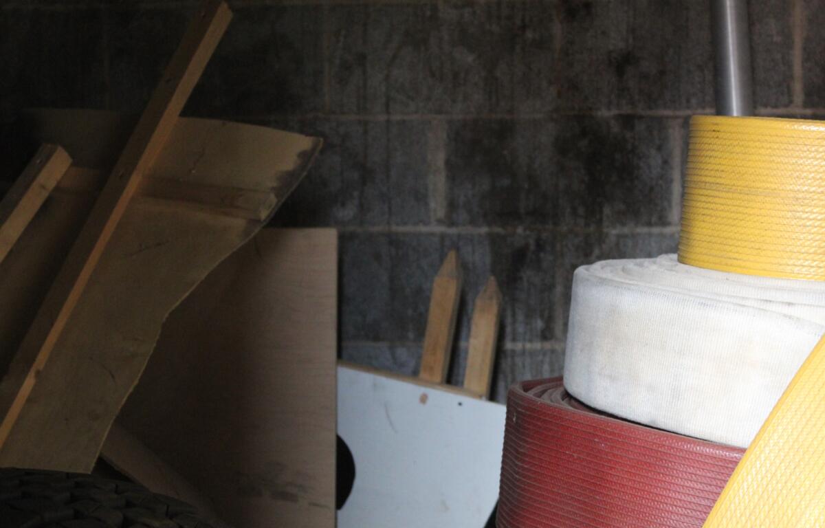 Mold can be seen on the Black Mountain Public Safety Building basement wall.