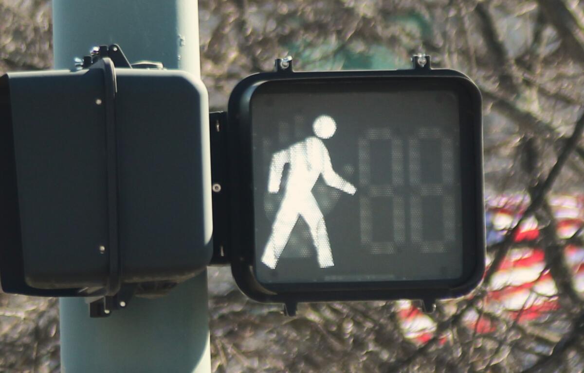A pedestrian street sign