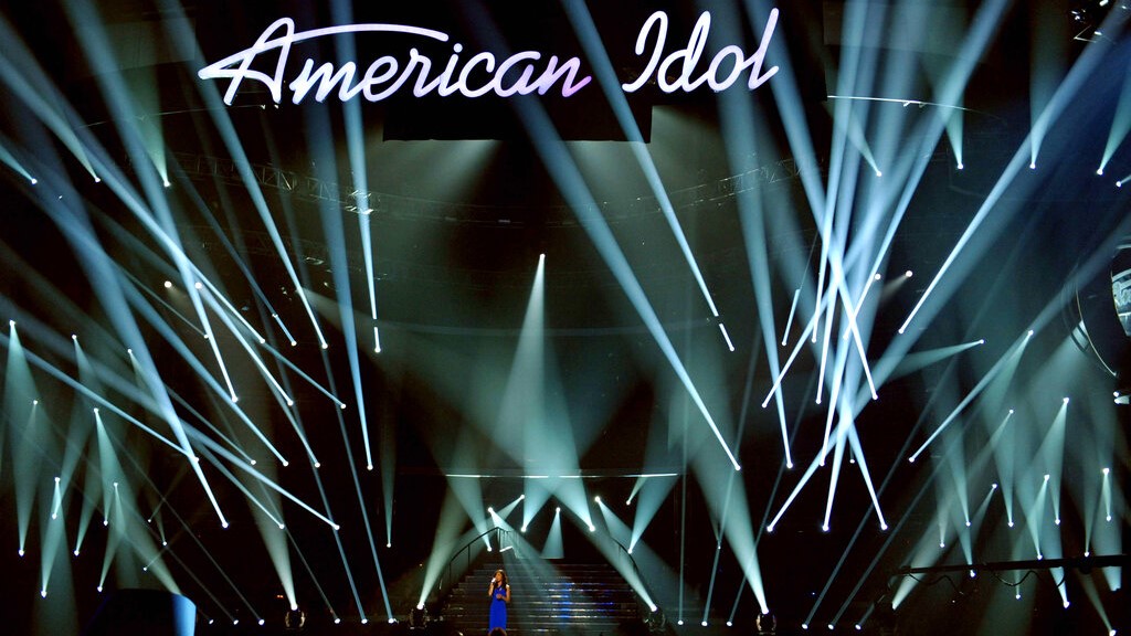 Countless spotlights hit the darkened American Idol stage in a file image of the 2012 finale.