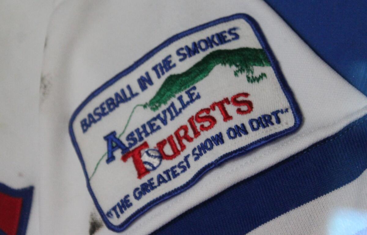 A patch on Crash Davis' uniform from the film "Bull Durham."
