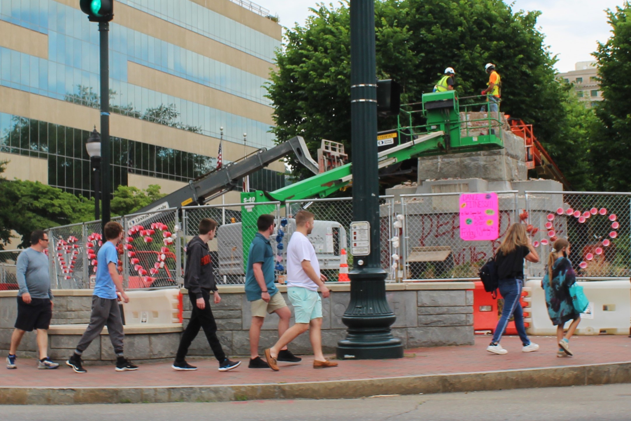 May 28, 2021, during removal of the Vance Monument in downtown Asheville, N.C.