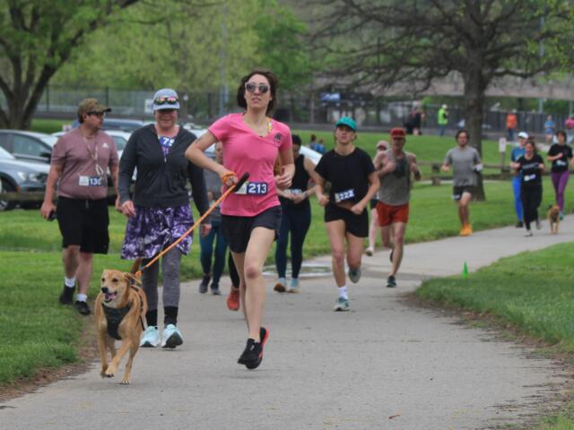 Participants take part in the Earth Day 5K on April 20, 2024, at Carrier Park in Asheville.