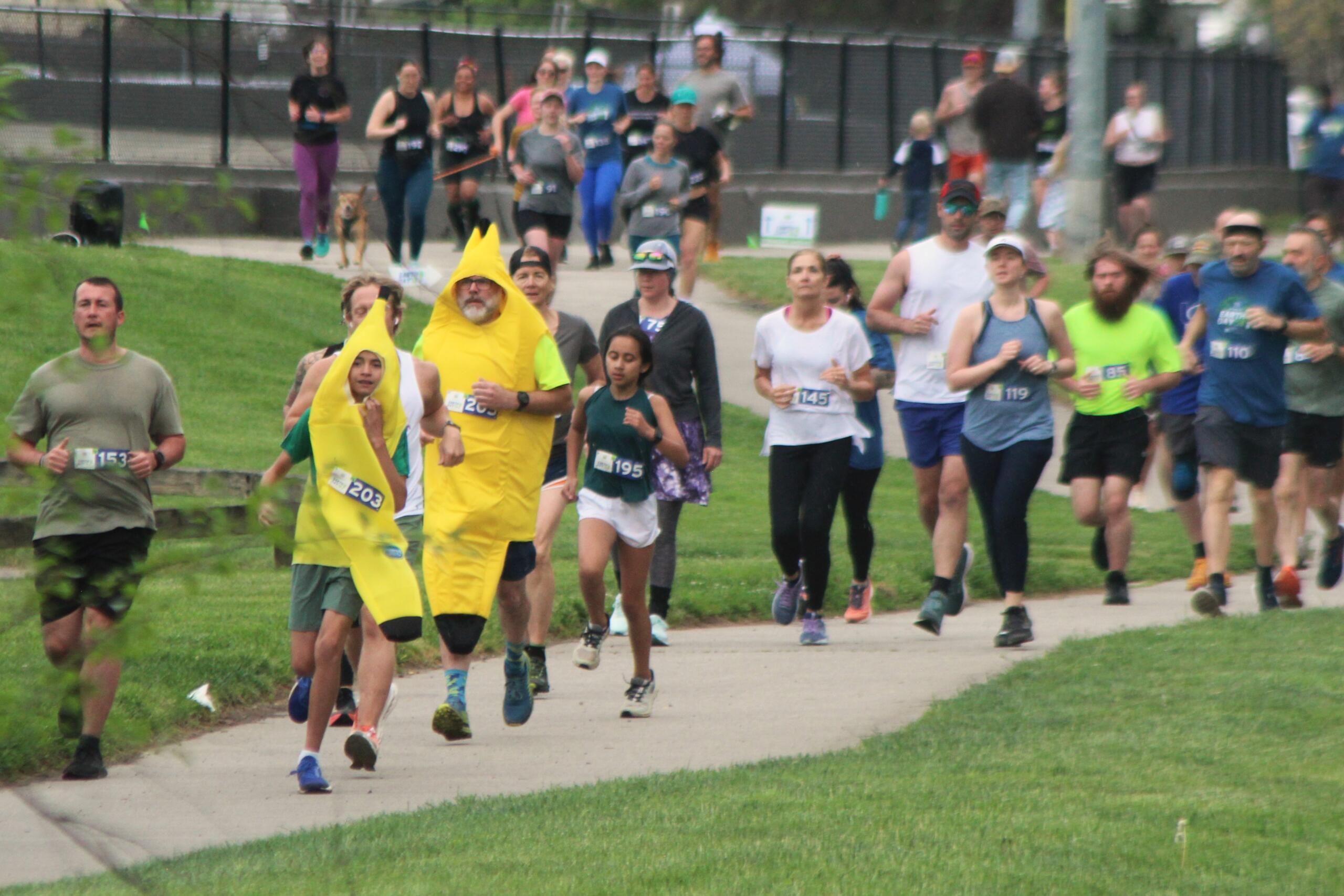 Things were bananas at the Earth Day 5K on April 20, 2024, at Carrier Park in Asheville, N.C.