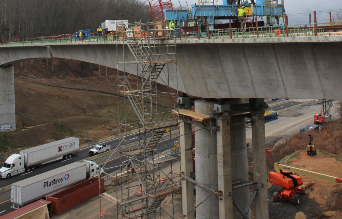 Blue Ridge Parkway construction, February 2024.