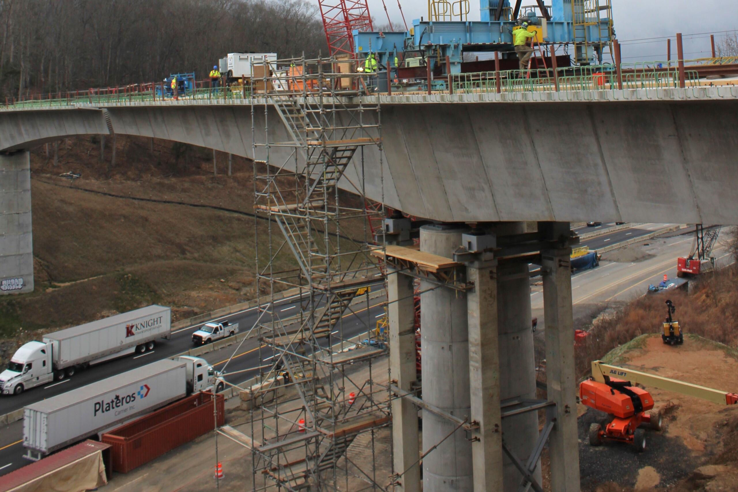 Blue Ridge Parkway construction, February 2024.