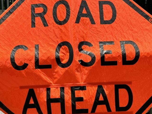 Road Closed sign