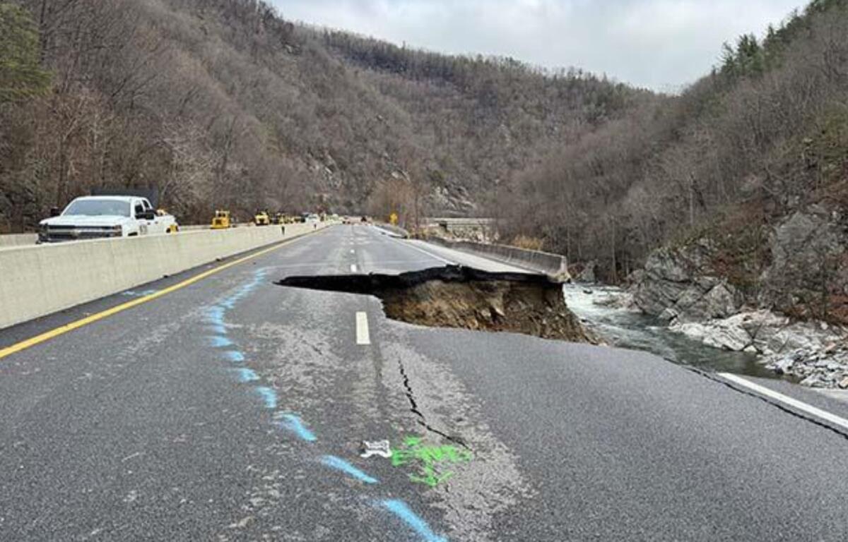NCDOT I-40 slope failure near Tennessee line