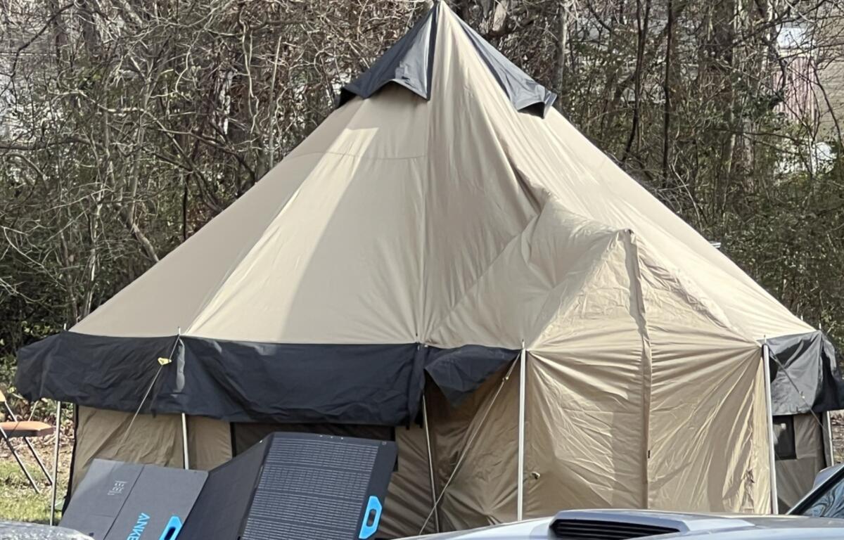 Tent in Swannanoa on Dec. 10, 2024