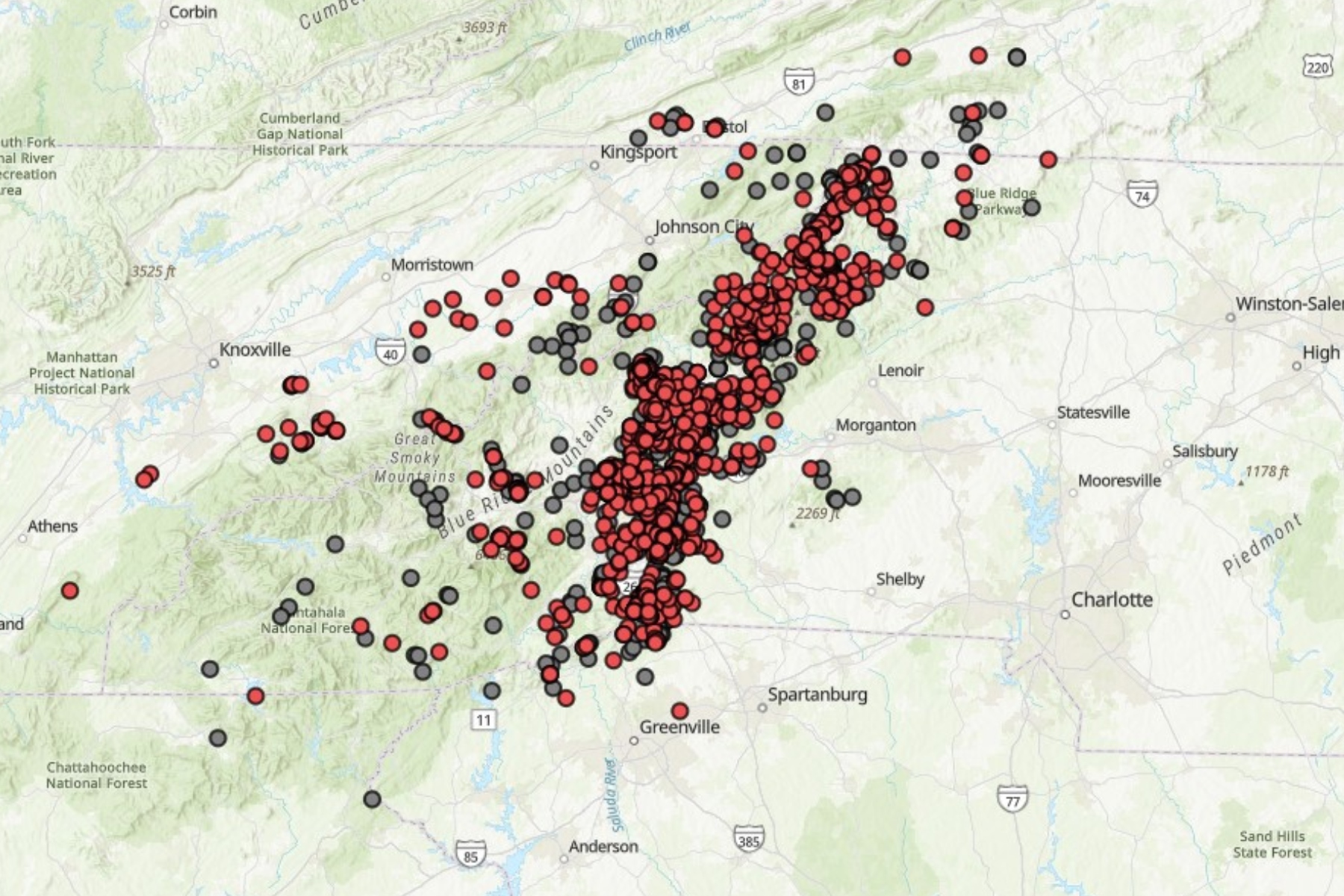 USGS landslide map