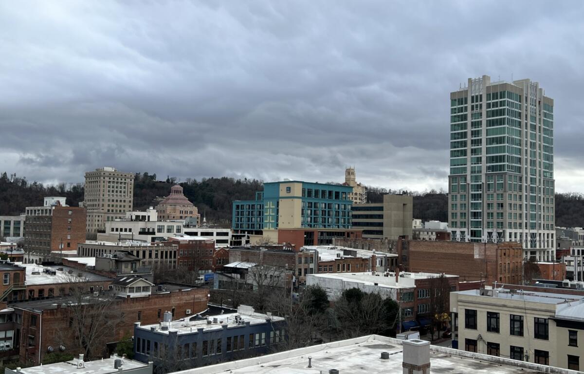 Rain downtown Asheville