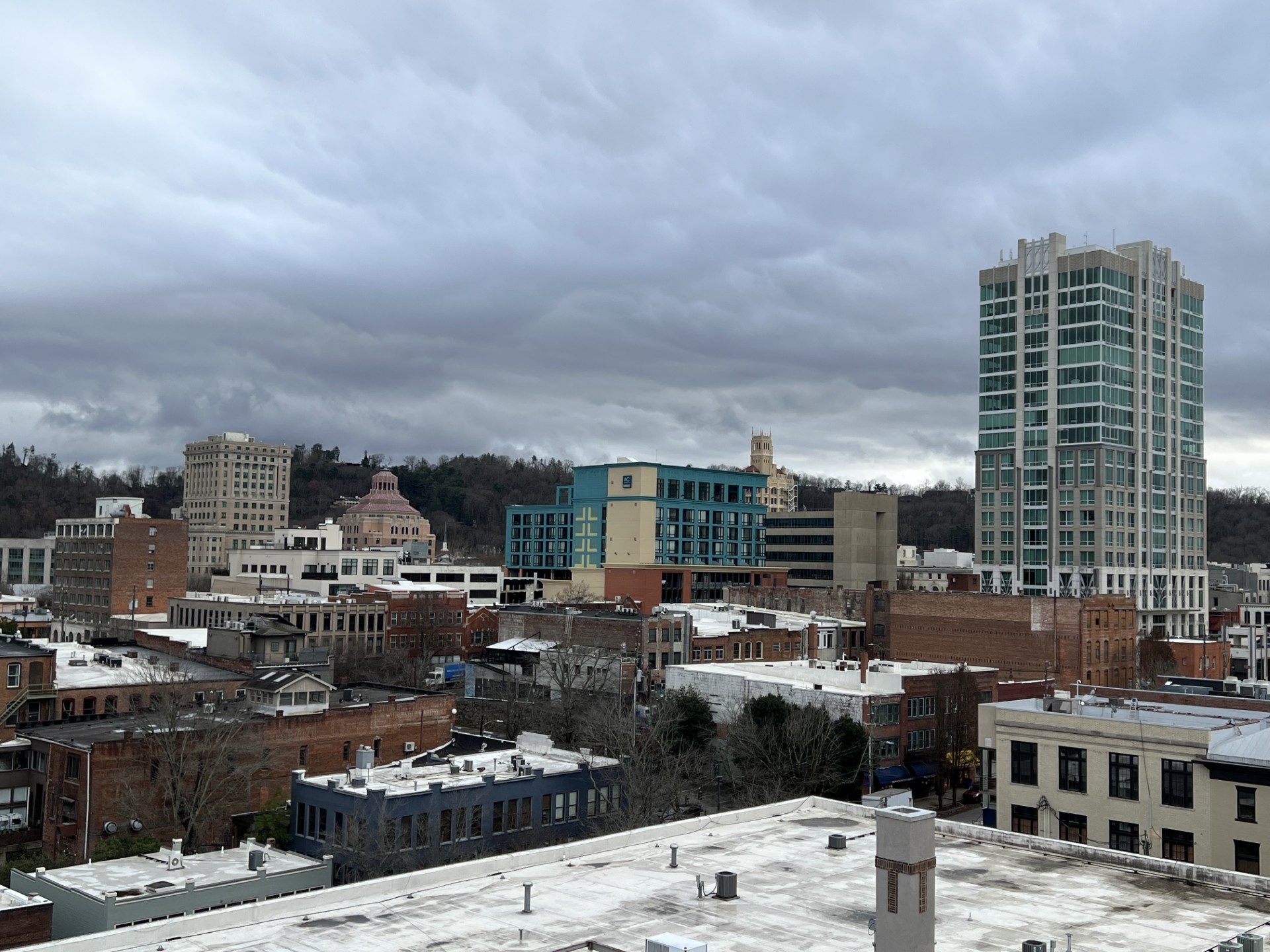 Rain downtown Asheville