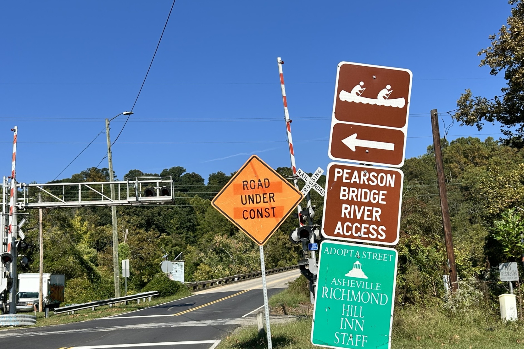 geotechnical drilling operations in the French Broad River next week. (Photo credit: 828newsNOW)