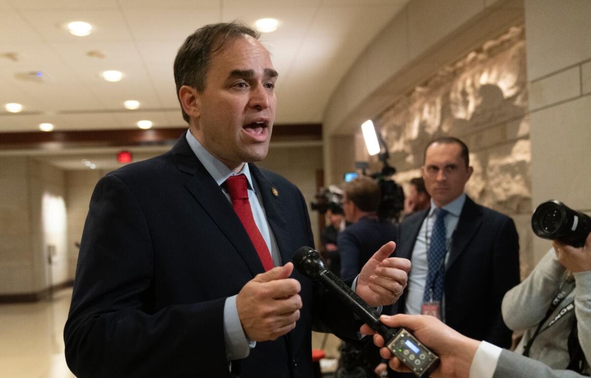 FILE - Rep. Wiley Nickel, D-N.C., speaks to reporters on Capitol Hill in Washington, Monday, Nov. 14, 2022, in Washington. (AP Photo/Manuel Balce Ceneta, File)