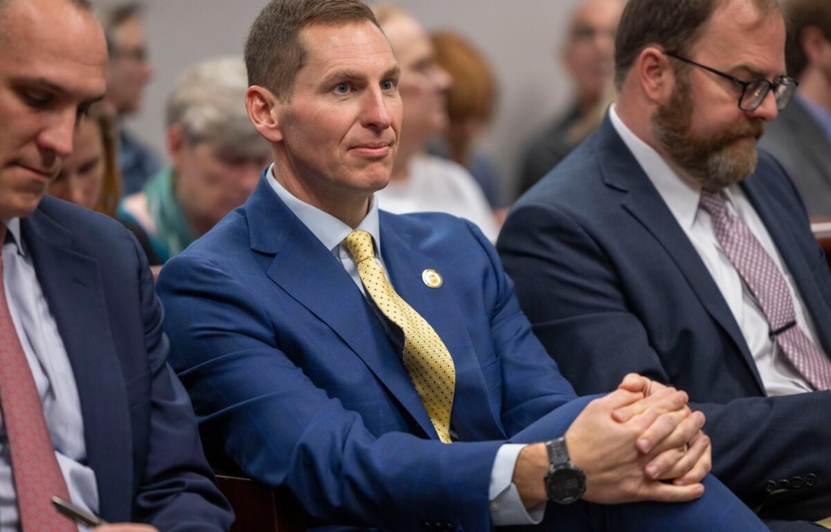 FILE - Judge Jefferson Griffin, the Republican candidate for the N.C. Supreme Court listens to testimony in Wake County Superior Court on Friday, February 7, 2025 in Raleigh, N.C. (Robert Willett/The News & Observer via AP, File)