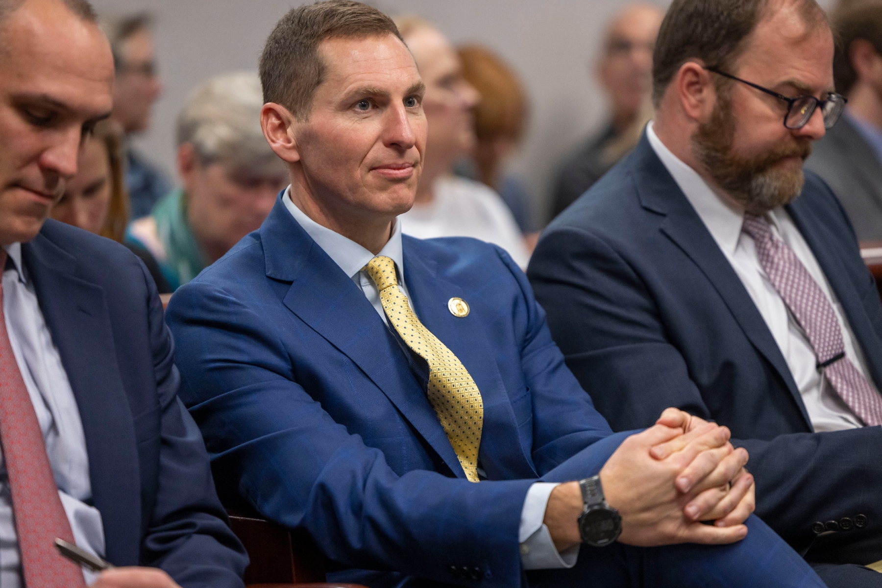 FILE - Judge Jefferson Griffin, the Republican candidate for the N.C. Supreme Court listens to testimony in Wake County Superior Court on Friday, February 7, 2025 in Raleigh, N.C. (Robert Willett/The News & Observer via AP, File)
