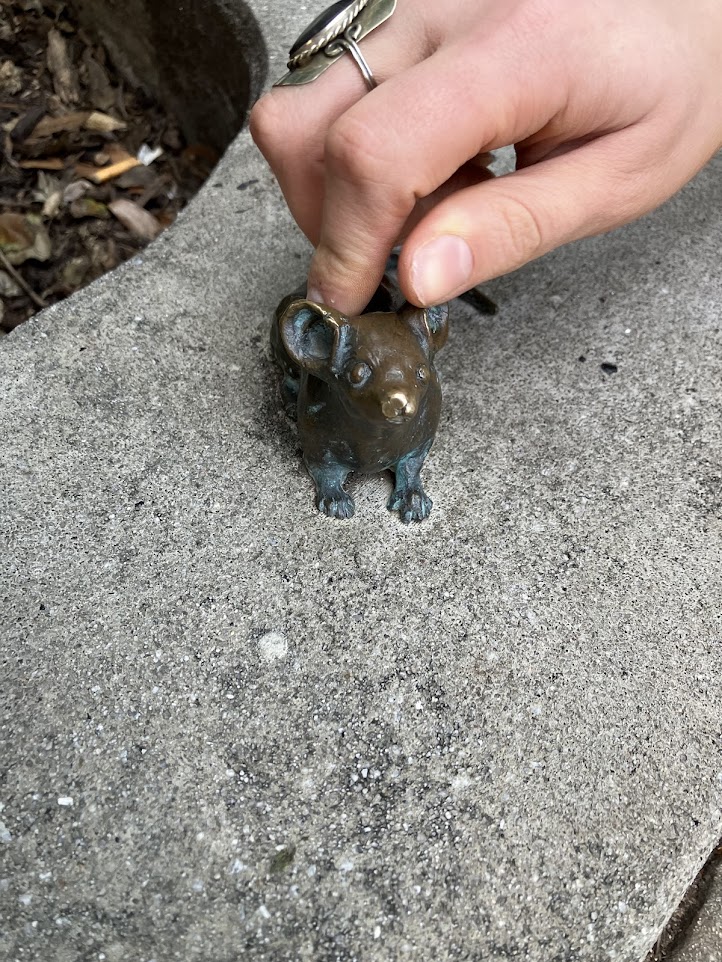 One of the metal mice from the "Mice on Main" scavenger hunt in Greenville, South Carolina.