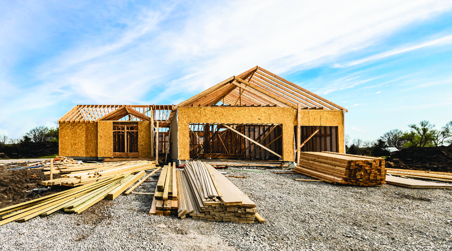 A house mid-construction.