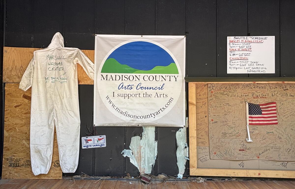 Bulletin board displaying various resources from the Madison County Arts Council.