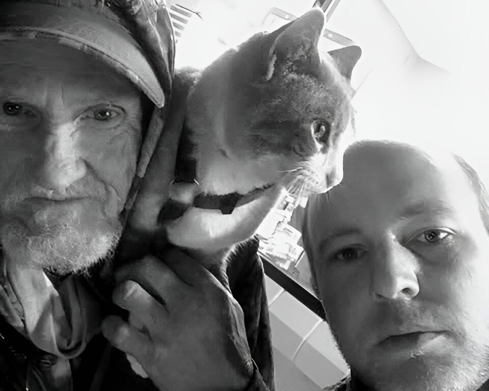 (Courtesy: Andrew Plyler) A selfie with Alex "The Catman" McPherson taken in East Asheville.