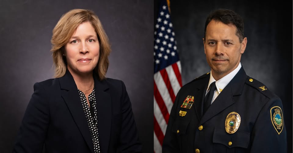 Asheville Mayor Esther Manheimer and Police Chief David Zack