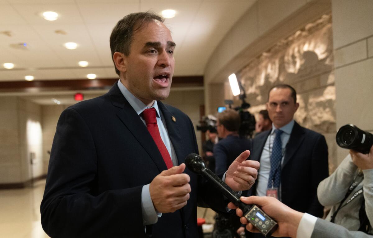 FILE - Rep. Wiley Nickel, D-N.C., speaks to reporters on Capitol Hill in Washington, Nov. 14, 2022. (AP Photo/Manuel Balce Ceneta, File)