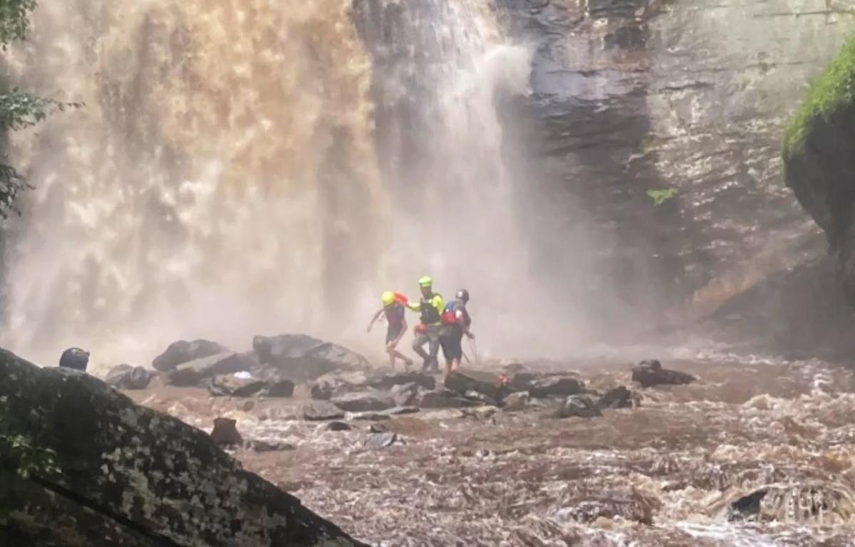 Transylvania County Rescue Squad, along with Transylvania County EMS, Brevard Fire Department and the Transylvania County Sheriff’s Office, responded after the child became trapped on the far side of the river at Looking Glass Falls during a flash flood.