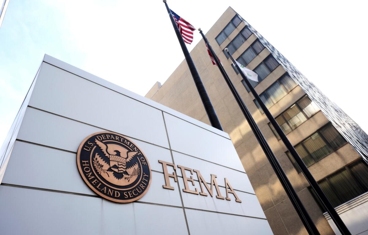 FILE - The Federal Emergency Management Agency headquarters is photographer in Washington, May 5, 2025. (AP Photo/Gene J. Puskar, File)