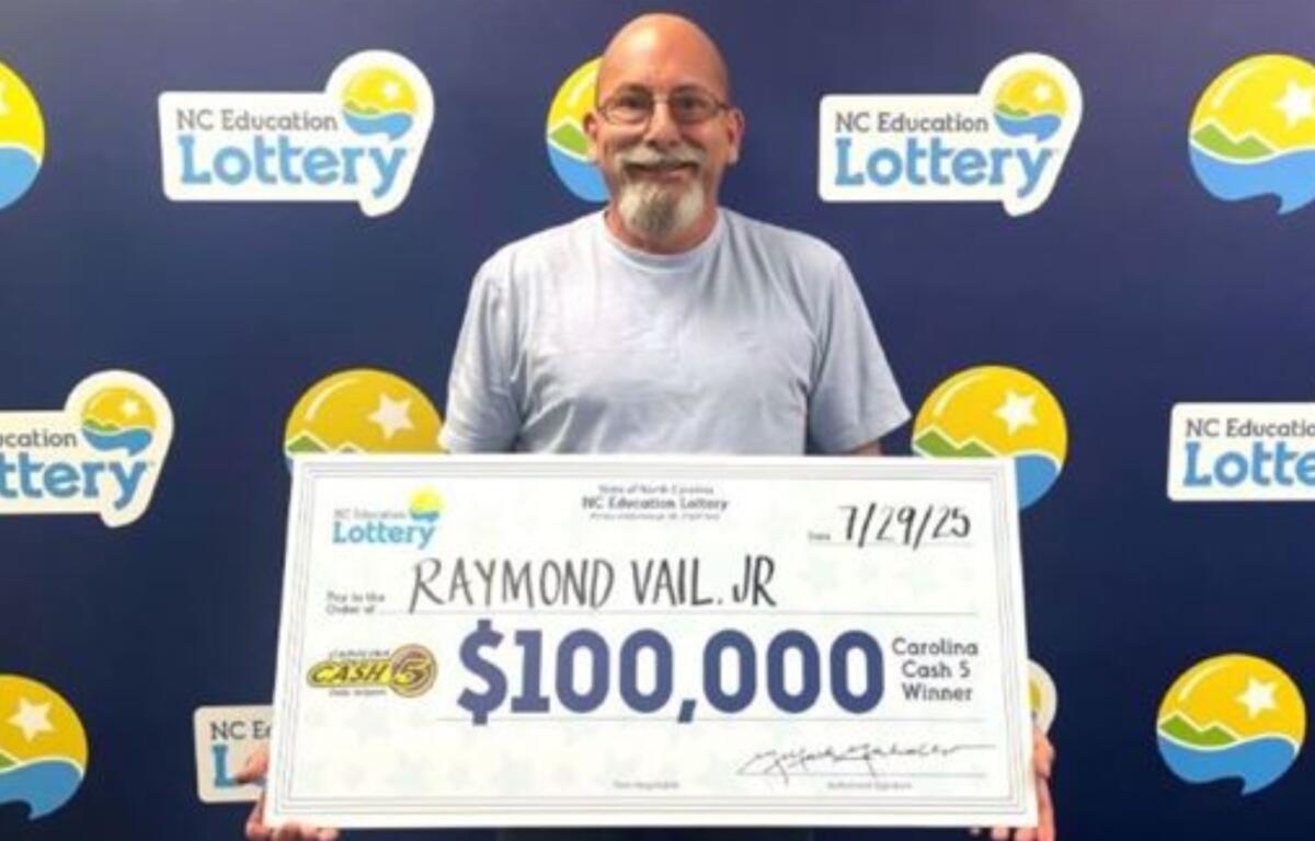 Raymond Vail Jr., of Alexander, matched all five numbers in a recent Cash 5 drawing, winning $100,000.