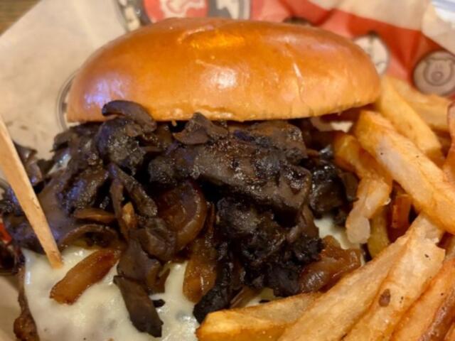 The Hole-E Swiss -- a brisket burger topped with Swiss cheese, portobello and button mushrooms, caramelized onions and arugula -- was exceptional.