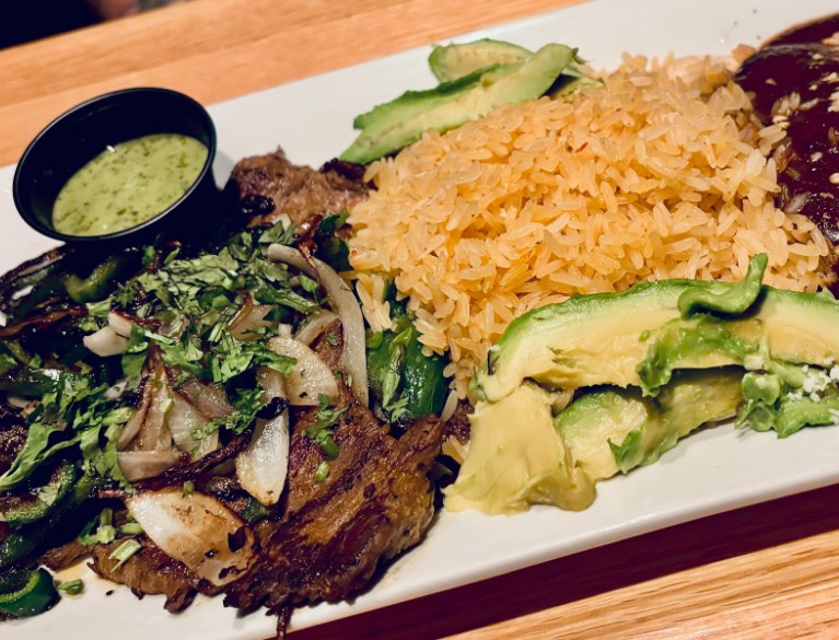The tampiquena steak was more of a platter than a dish.