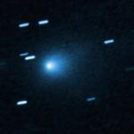 This image provided by NASA/European Space Agency shows an image captured by Hubble of the interstellar comet 3I/ATLAS on July 21, 2025, when the comet was 277 million miles from Earth. (NASA/European Space Agency via AP)