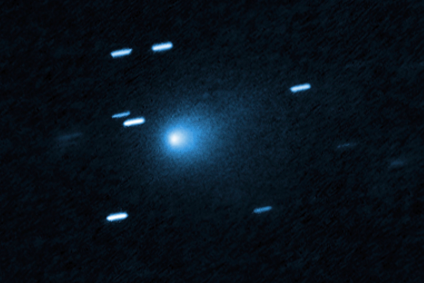 This image provided by NASA/European Space Agency shows an image captured by Hubble of the interstellar comet 3I/ATLAS on July 21, 2025, when the comet was 277 million miles from Earth. (NASA/European Space Agency via AP)