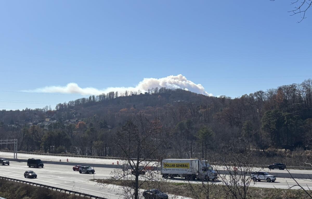 Smoke from a controlled burn in Pisgah National Forest