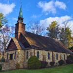 Exterior view of Sloop Chapel, a stone sanctuary on the Crossnore Communities for Children campus.