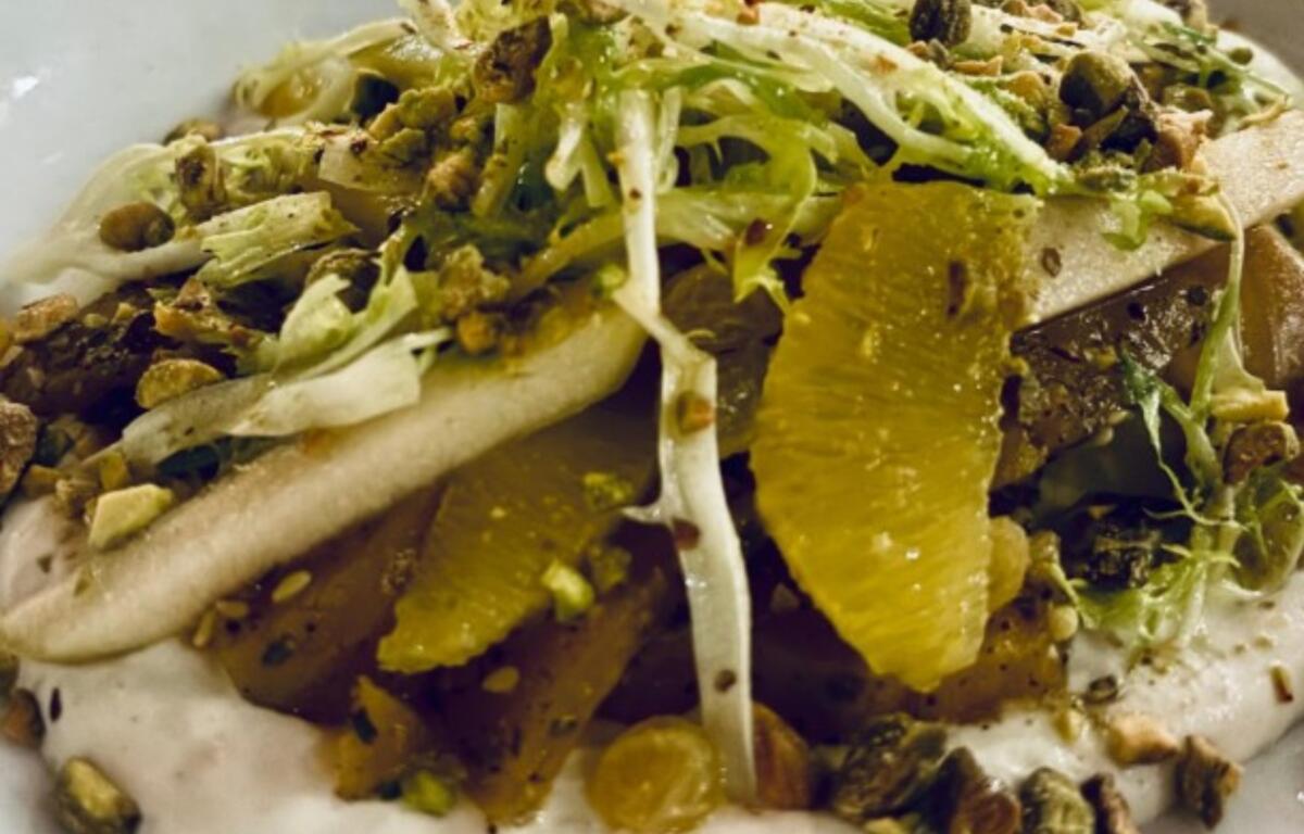 Golden beets and pickled apples