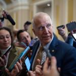 Sen. Thom Tillis, R-N.C., speaks with reporters following a closed-door meeting with fellow Republicans on spending legislation that funds the Department of Homeland Security and a swath of other government agencies, at the Capitol in Washington, Wednesday, Jan. 28, 2026. (AP Photo/J. Scott Applewhite)