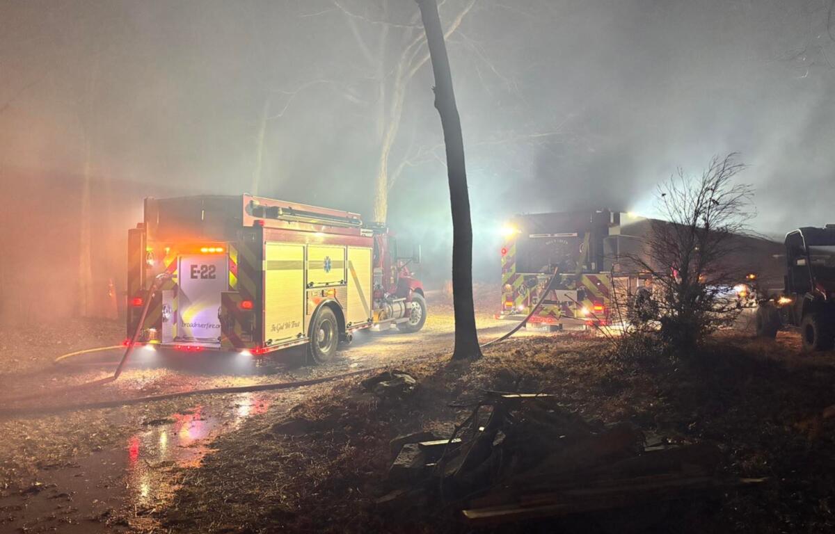 A fire is burning near 905 Bald Mountain Road in the Shumont area of Rutherford County.