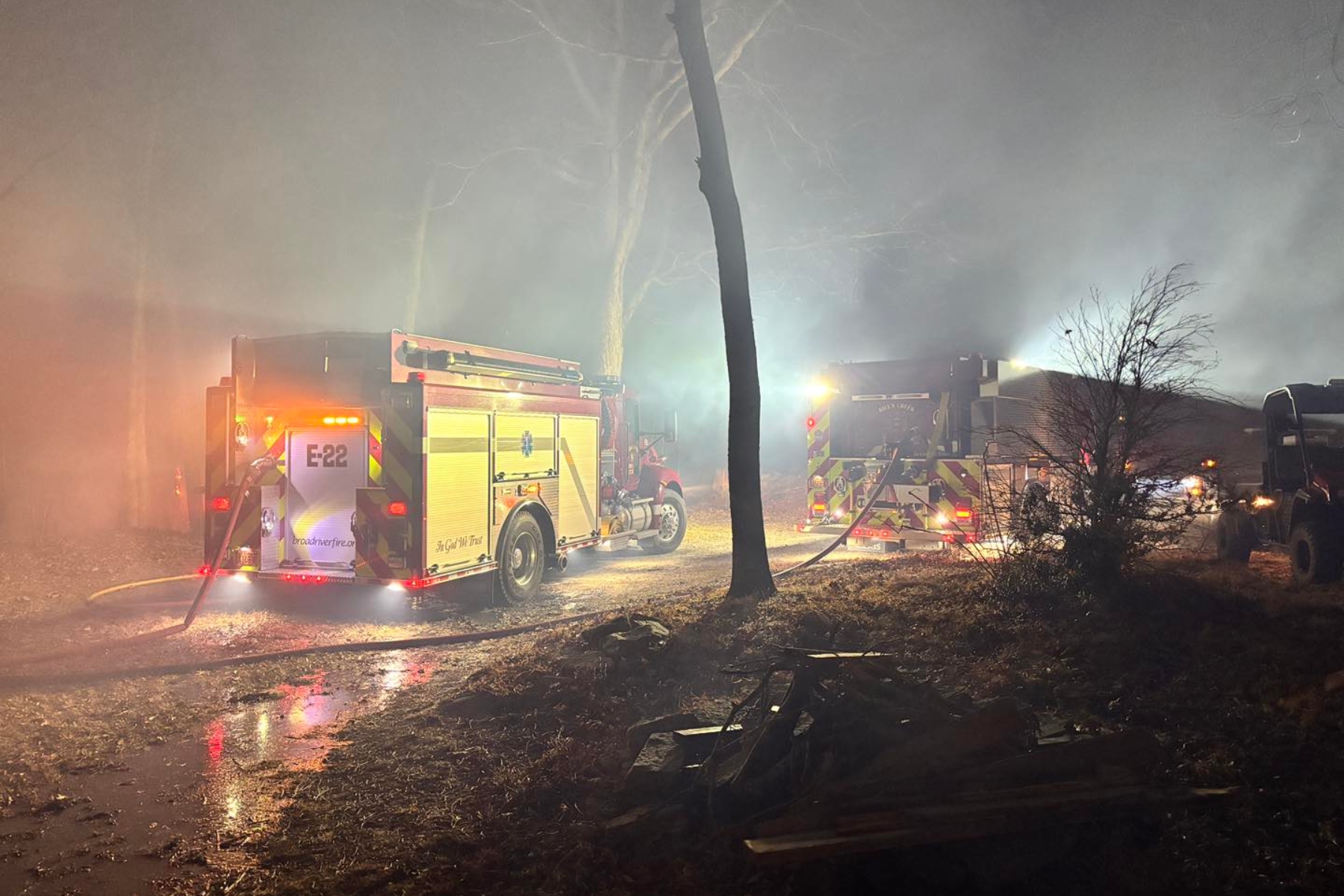 A fire is burning near 905 Bald Mountain Road in the Shumont area of Rutherford County.