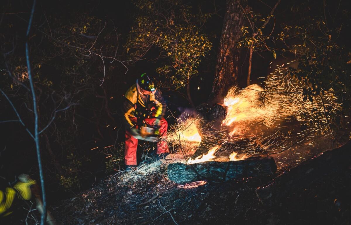 A wildfire in the Lytle Cove area was contained at approximately 7 acres. (Photo credit: Swannanoa Fire & Rescue/Rey Castillo Jr.)