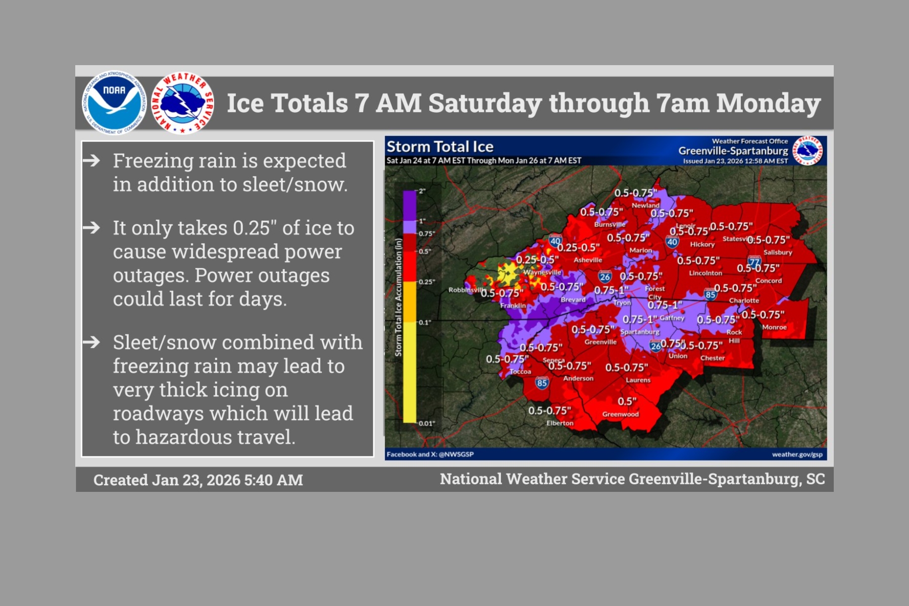 NWS Winter Storm ice totals