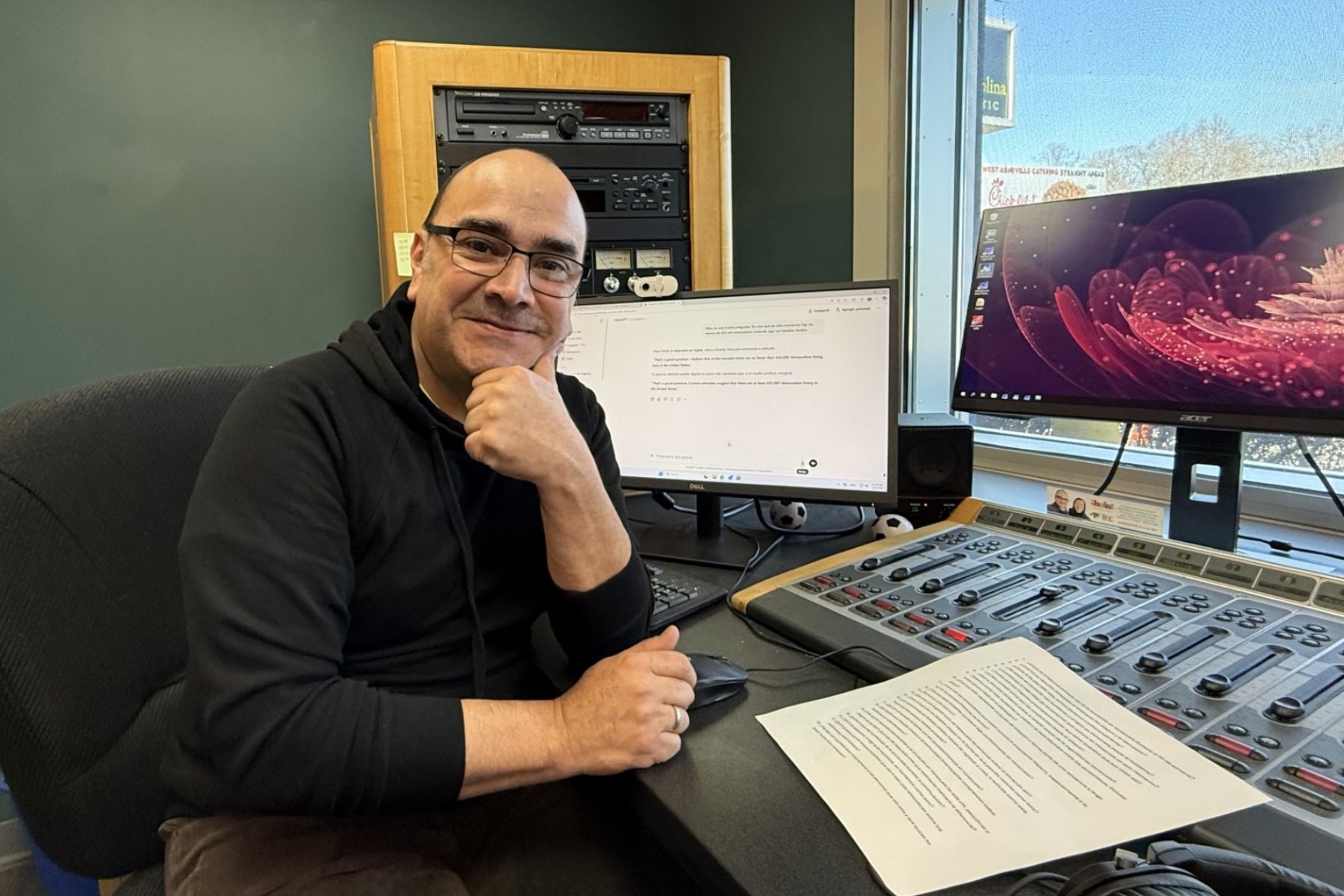 Omar Mayorga, a Venezuelan broadcaster, has lived in the Asheville area for three years.