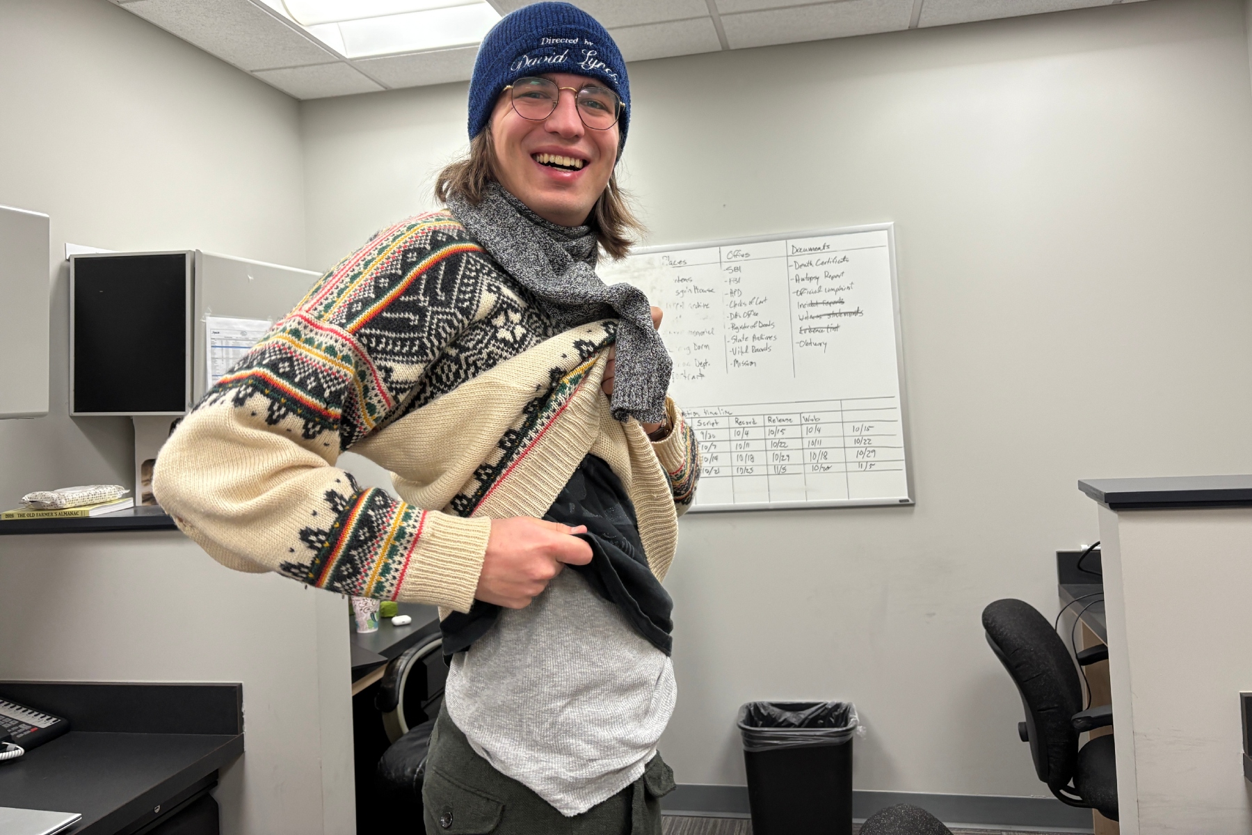 828newsNow's Pruett Norris demonstrates the layered clothing concept.