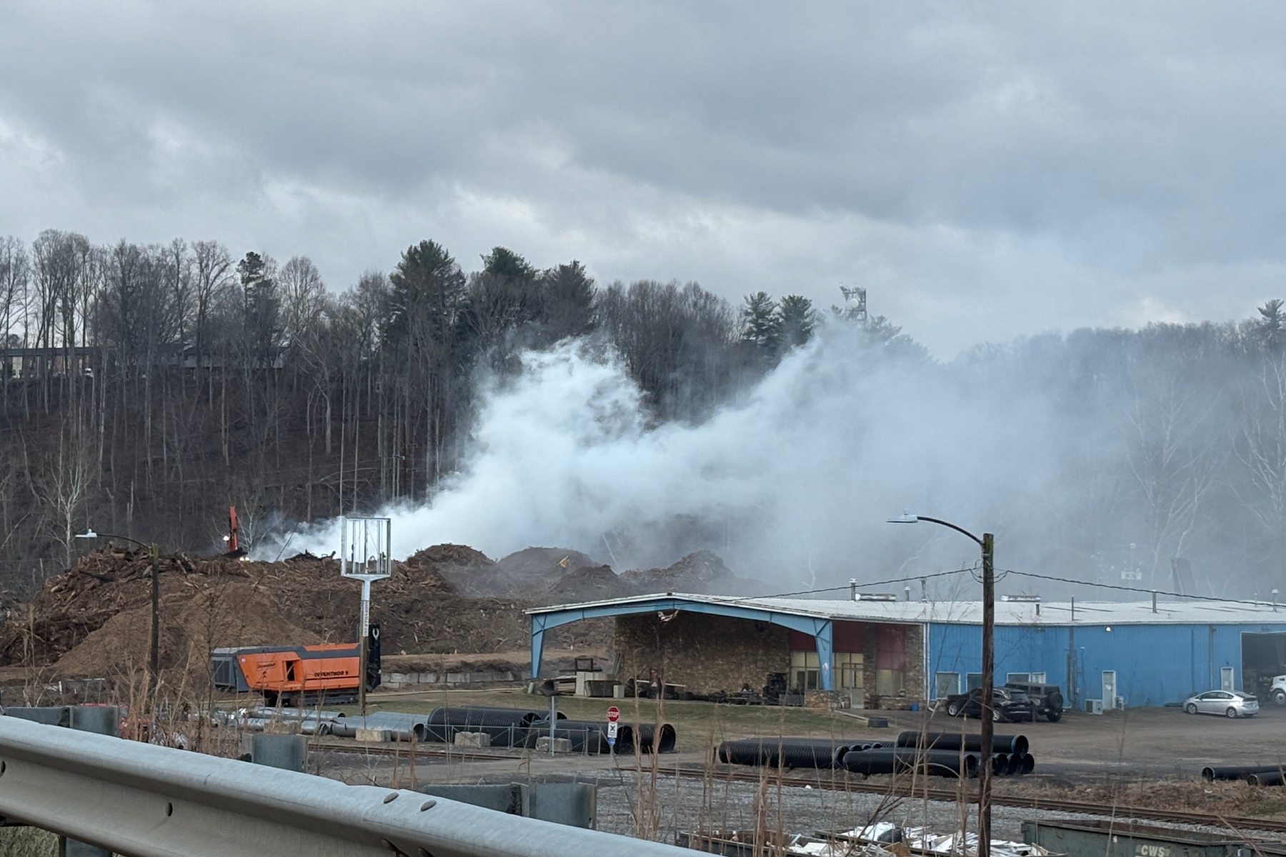 Smoke seen rising from Riverside Stump Dump