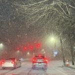 Snowy Patton Avenue near the Burger King headed toward downtown Asheville