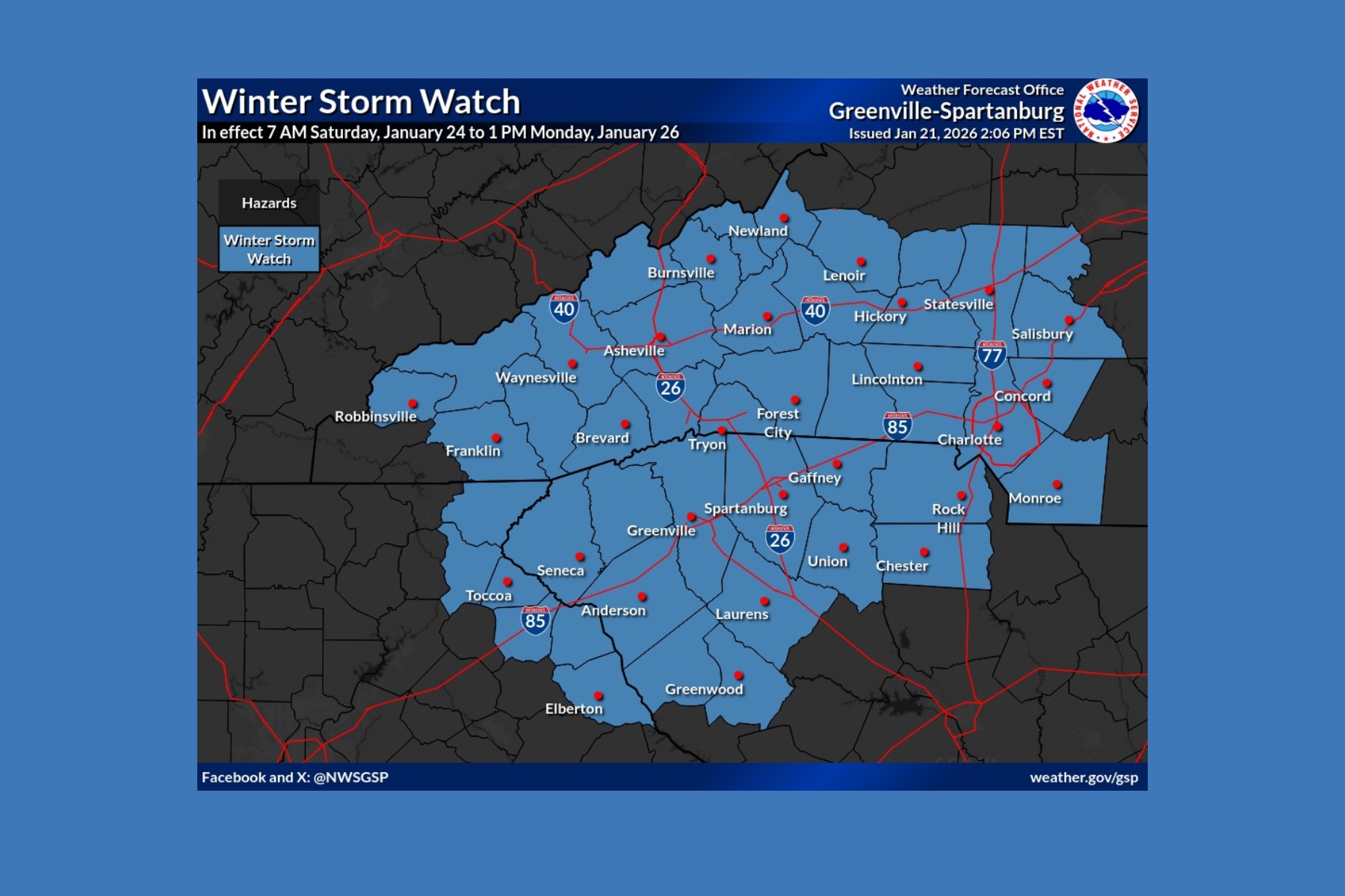 Winter storm watch issued