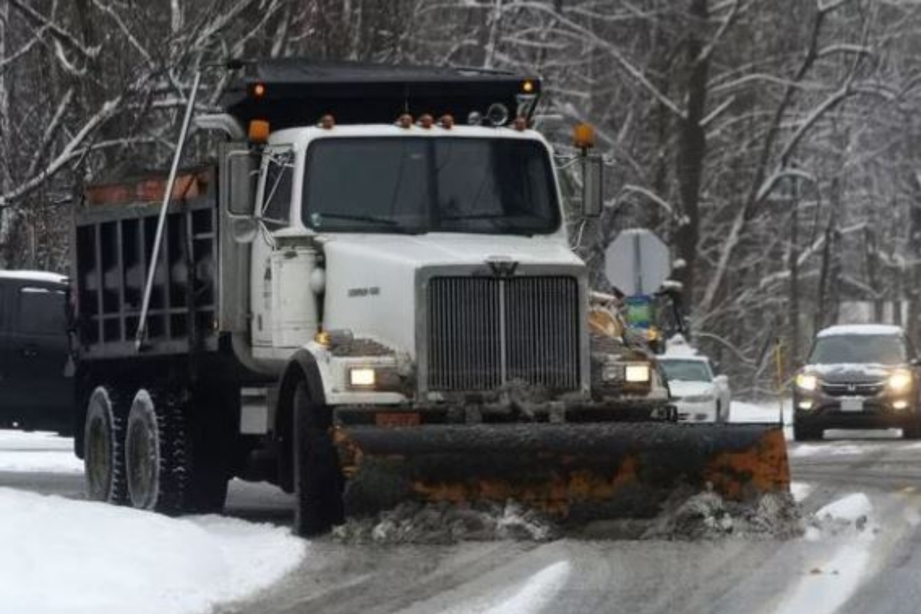 Asheville Public Works crews worked through the night to clear Priority 2 roads.