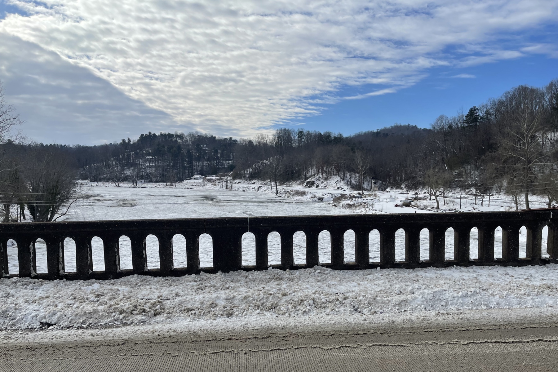 The French Broad River seen from Craggy Bridge near Alexander