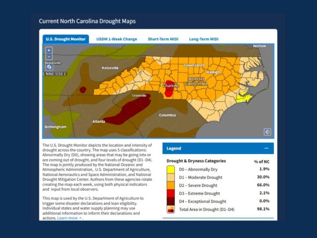 North Carolina Drought Map