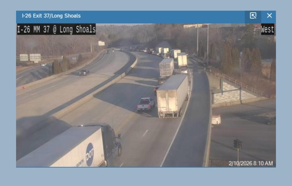 A crash on Interstate 26 westbound is slowing traffic.