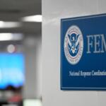 A sign is seen at the Federal Emergency Management Agency headquarters Saturday, Jan. 24, 2026, in Washington. (AP Photo/Julia Demaree Nikhinson)
